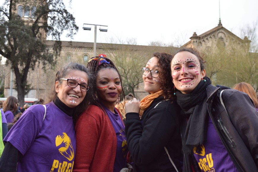 Percudones preparándose para la manifestación