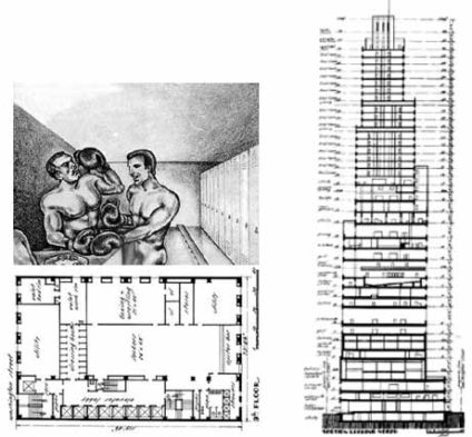 El Downtown Athletic Club, un rascacielos compuesto por un gran gimnasio, que va construyendo un imaginario de cuerpo ideal.