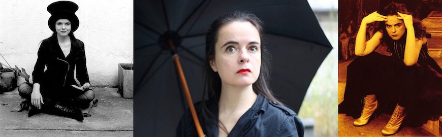 Tres retratos de la escritora Amèlie Nothomb