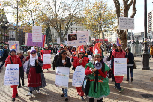 Trabajadoras del hogar marchan en Bilbao para exigir que “El 24 ceno en mi casa”. 23/12/2018